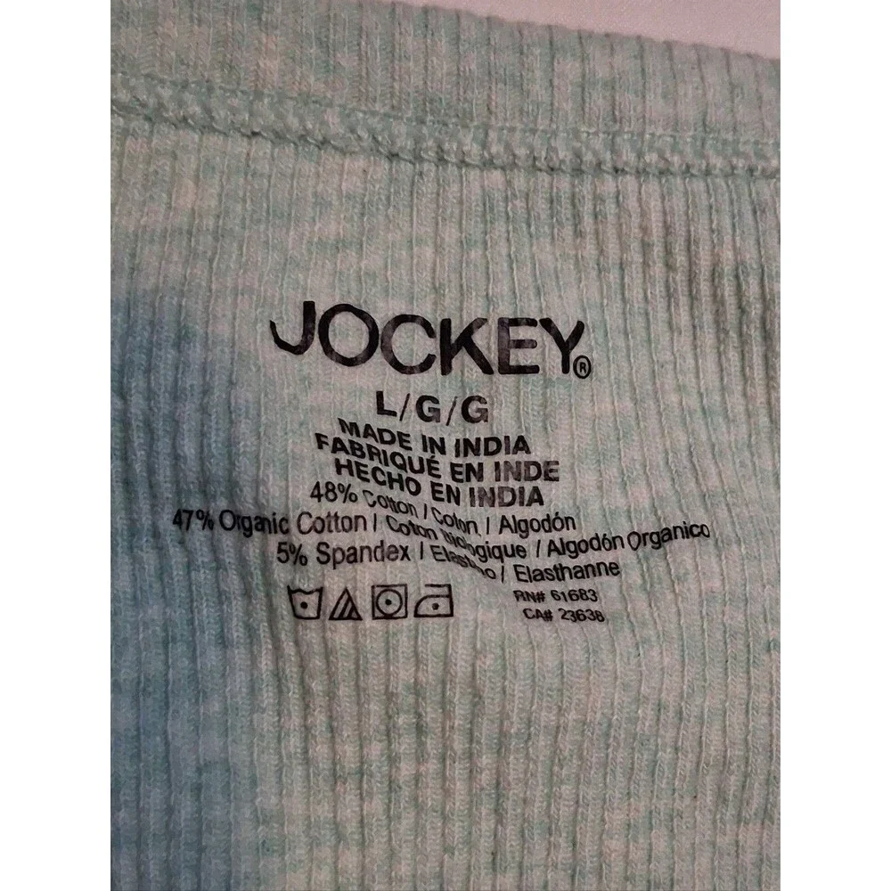 Jockey Cropped Ribbed Tank Top Heather Mint Green Square Neck Large